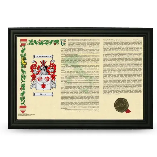 Bottis Armorial Landscape Framed - Black