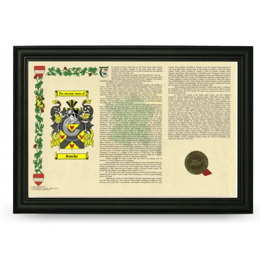 Bouche Armorial Landscape Framed - Black