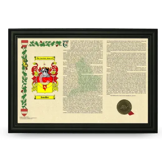 Boudler Armorial Landscape Framed - Black