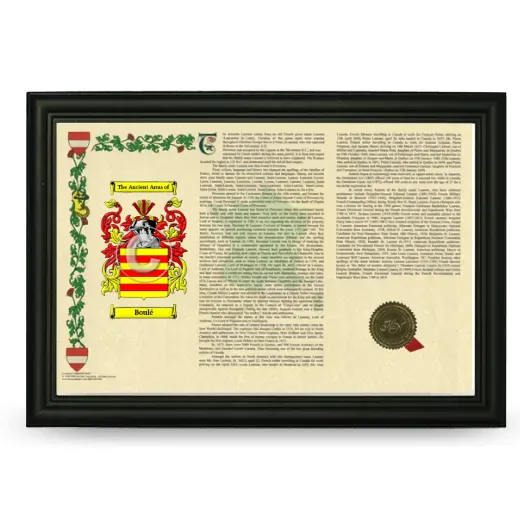 Boulé Armorial Landscape Framed - Black
