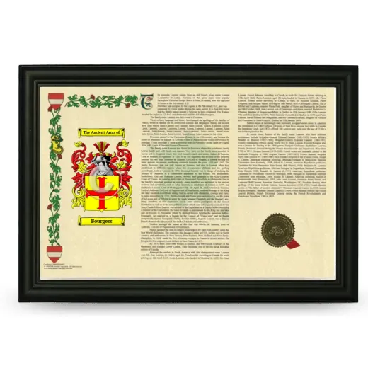 Bourgess Armorial Landscape Framed - Black