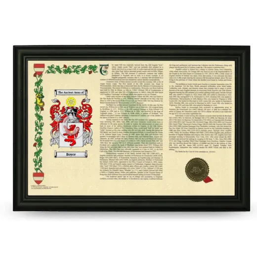 Boyce Armorial Landscape Framed - Black