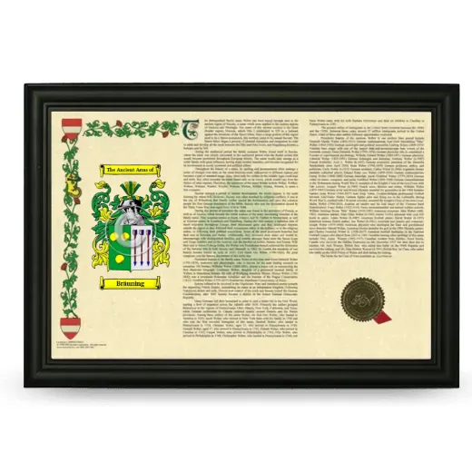 Bräuning Armorial Landscape Framed - Black