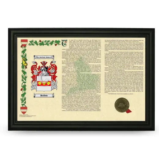 Braben Armorial Landscape Framed - Black