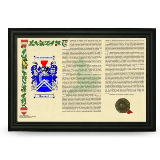 Bracewell Armorial Landscape Framed - Black