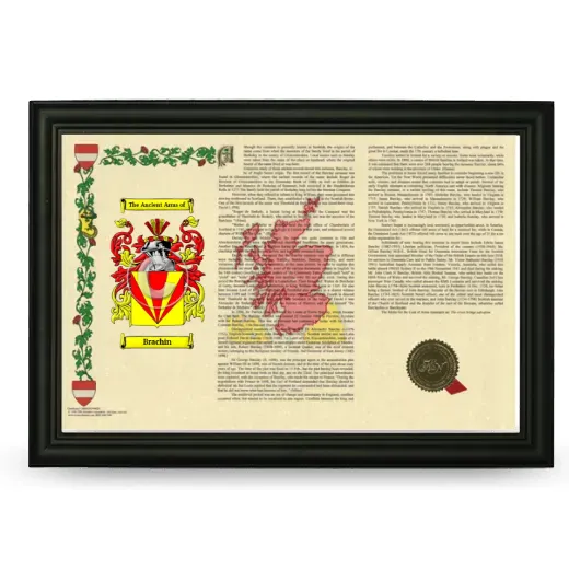 Brachin Armorial Landscape Framed - Black