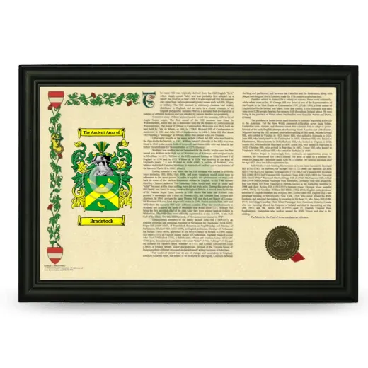 Bradstock Armorial Landscape Framed - Black