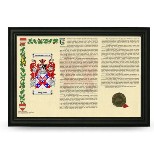 Braganza Armorial Landscape Framed - Black