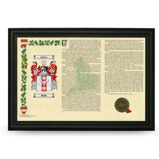 Brain Armorial Landscape Framed - Black