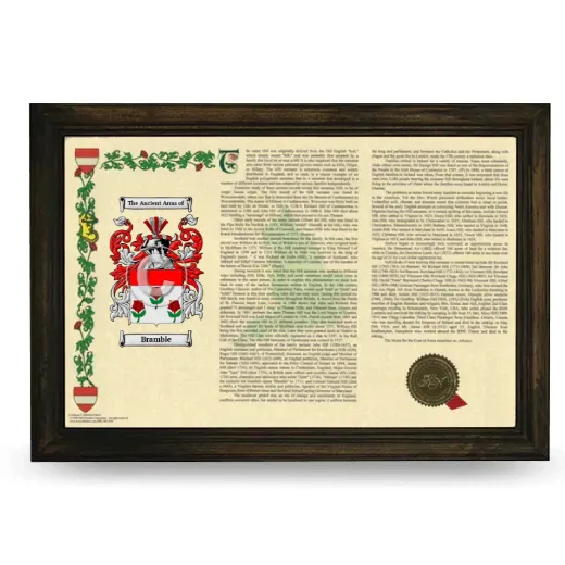 Bramble Armorial Landscape Framed - Brown