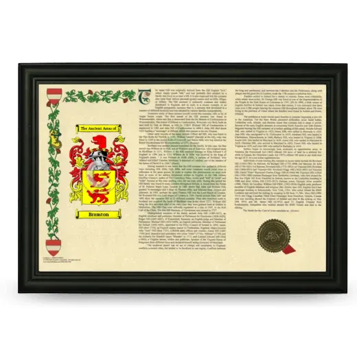 Bramton Armorial Landscape Framed - Black