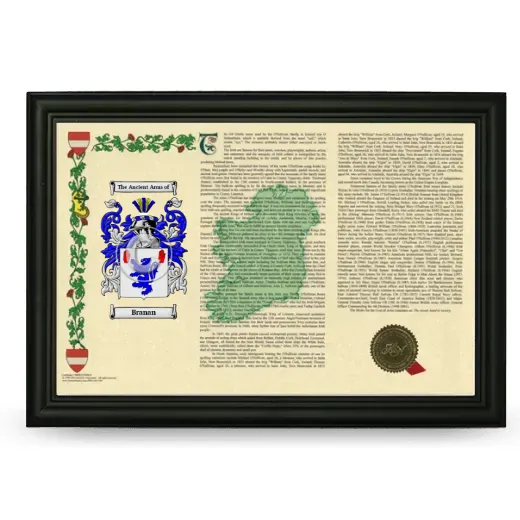 Branan Armorial Landscape Framed - Black