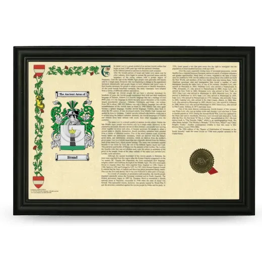 Brand Armorial Landscape Framed - Black