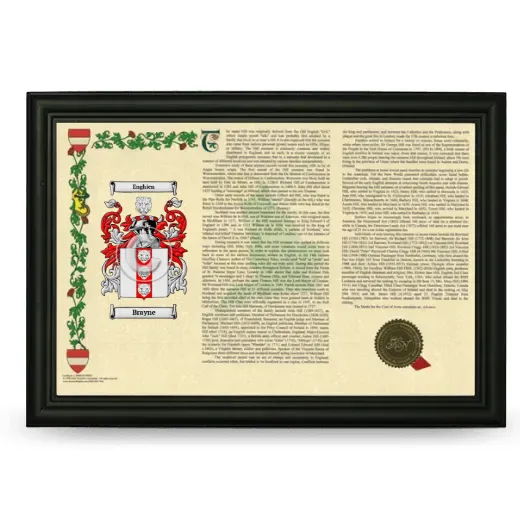 Brayne Armorial Landscape Framed - Black