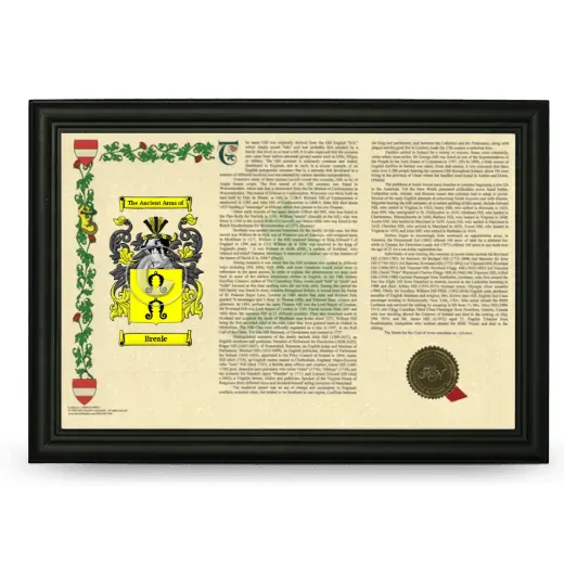 Breale Armorial Landscape Framed - Black