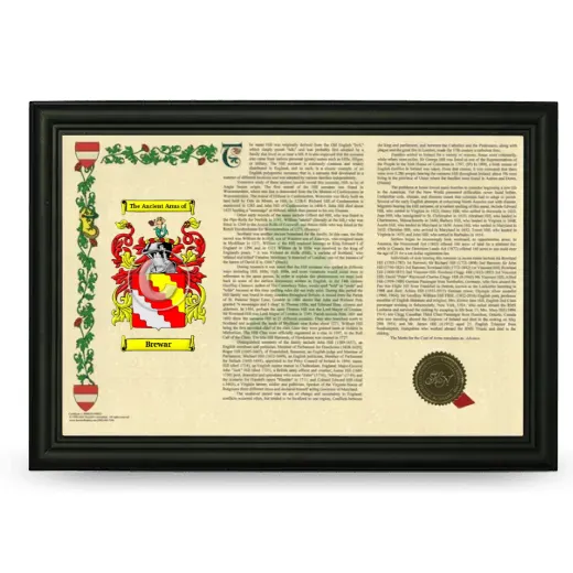 Brewar Armorial Landscape Framed - Black
