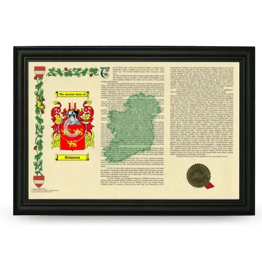 Brianson Armorial Landscape Framed - Black