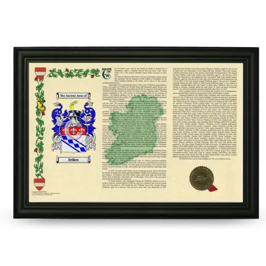 Brikes Armorial Landscape Framed - Black