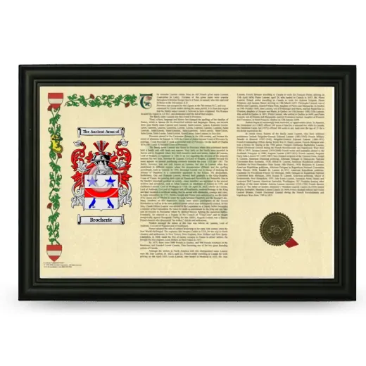 Brocherie Armorial Landscape Framed - Black