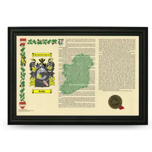 Broday Armorial Landscape Framed - Black