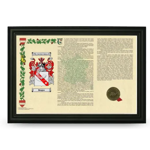 Brogas Armorial Landscape Framed - Black