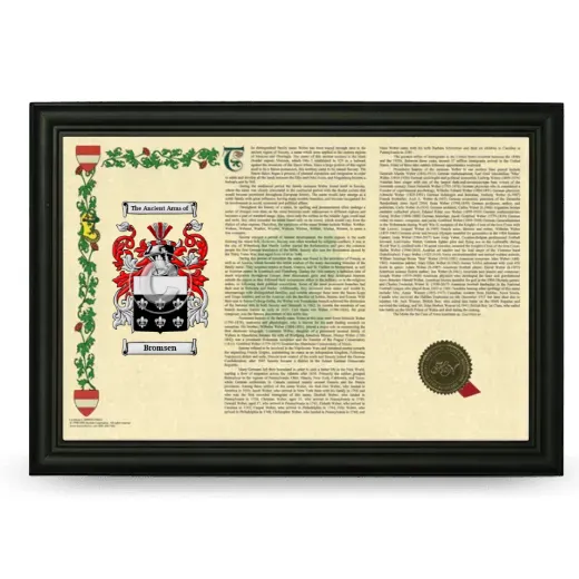 Bromsen Armorial Landscape Framed - Black