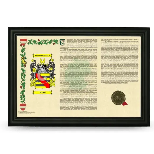 Brulle Armorial Landscape Framed - Black