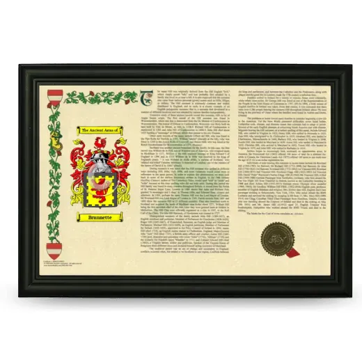 Brunnette Armorial Landscape Framed - Black