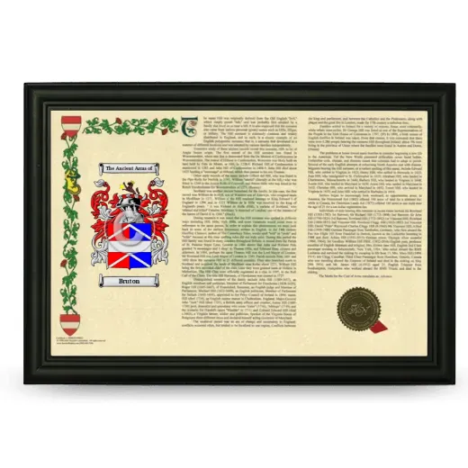Bruton Armorial Landscape Framed - Black