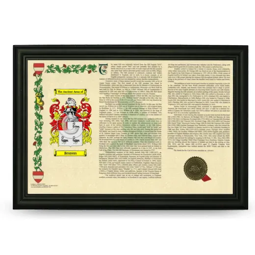Bruyers Armorial Landscape Framed - Black