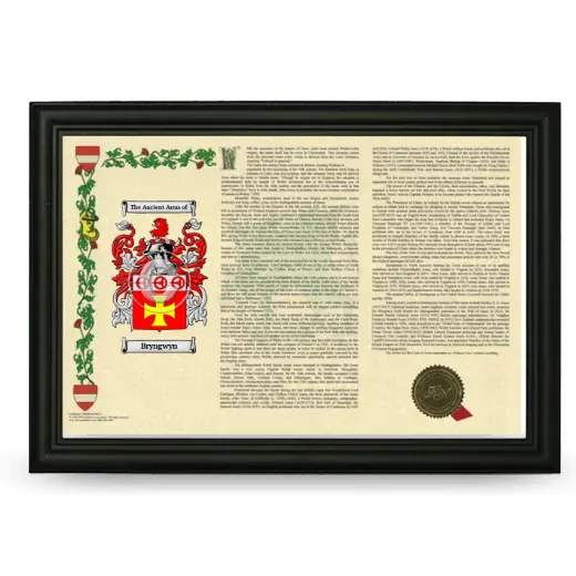 Bryngwyn Armorial Landscape Framed - Black