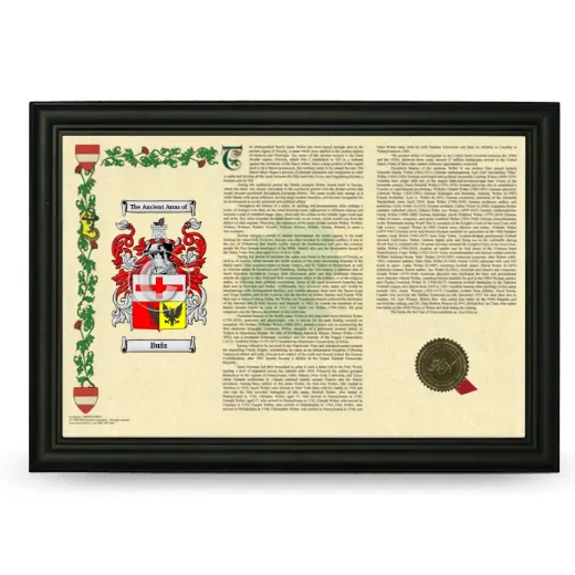 Bušs Armorial Landscape Framed - Black