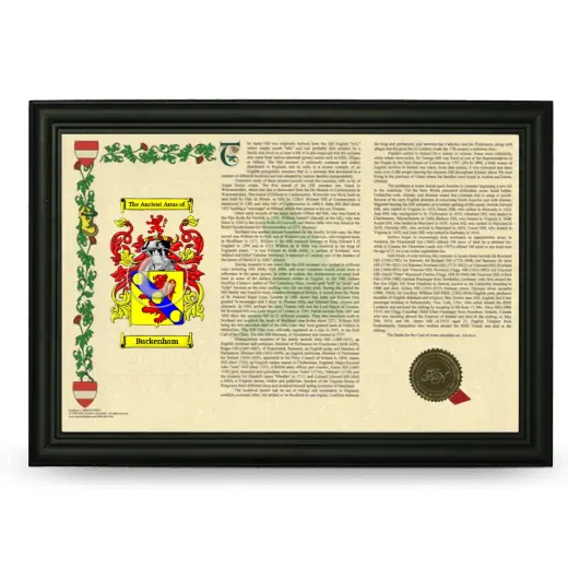 Buckenham Armorial Landscape Framed - Black
