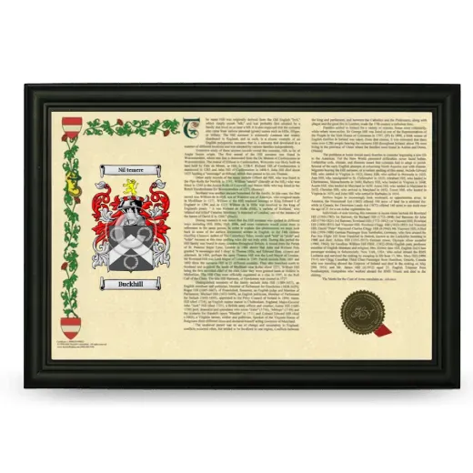 Buckhill Armorial Landscape Framed - Black
