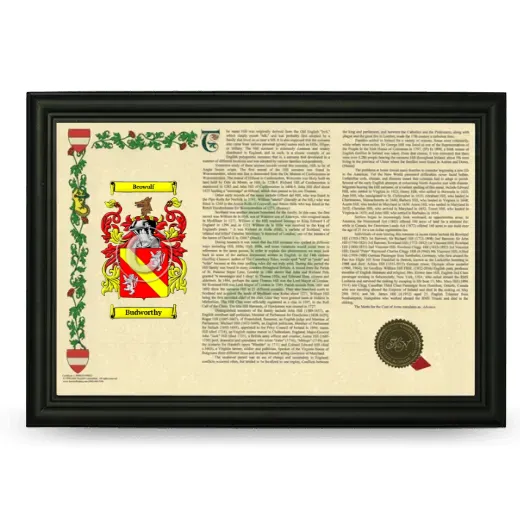Budworthy Armorial Landscape Framed - Black