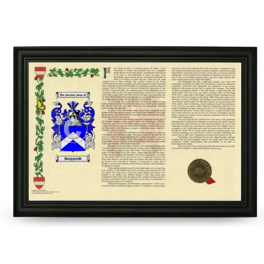 Buegaerdt Armorial Landscape Framed - Black