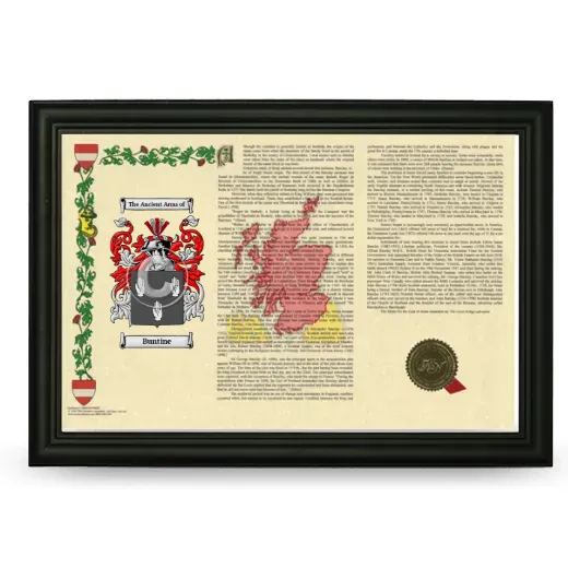 Buntine Armorial Landscape Framed - Black
