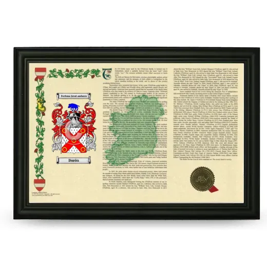 Burón Armorial Landscape Framed - Black