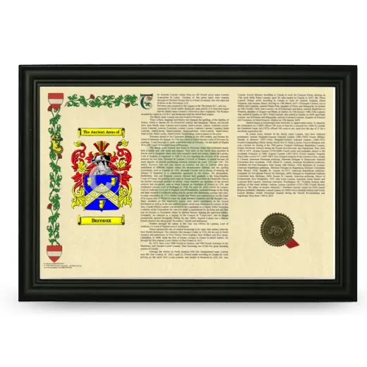 Bureaux Armorial Landscape Framed - Black