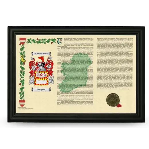 Burgese Armorial Landscape Framed - Black
