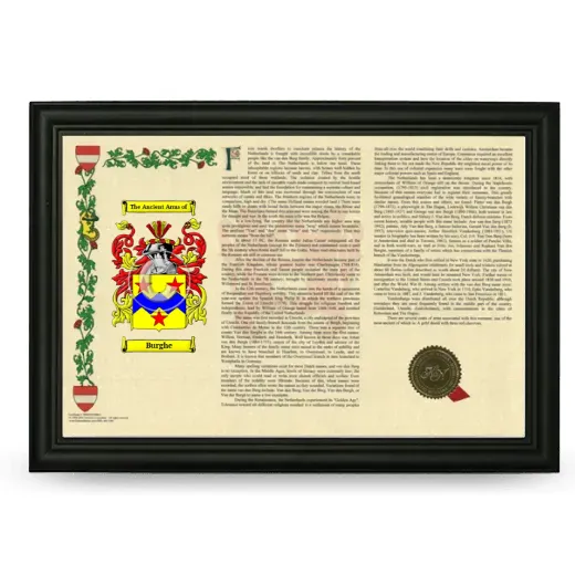 Burghe Armorial Landscape Framed - Black