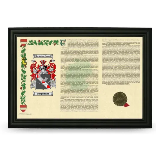 Burgstahler Armorial Landscape Framed - Black