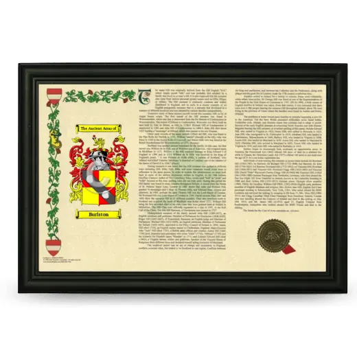 Burlston Armorial Landscape Framed - Black
