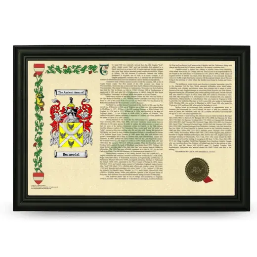 Burnesdal Armorial Landscape Framed - Black