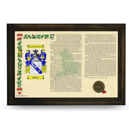 Burress Armorial Landscape Framed - Brown
