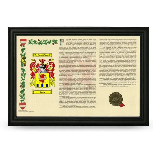 Bush Armorial Landscape Framed - Black