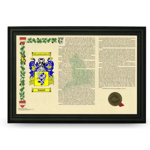 Buxhall Armorial Landscape Framed - Black