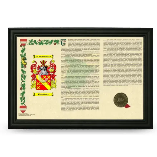 Cabestany Armorial Landscape Framed - Black