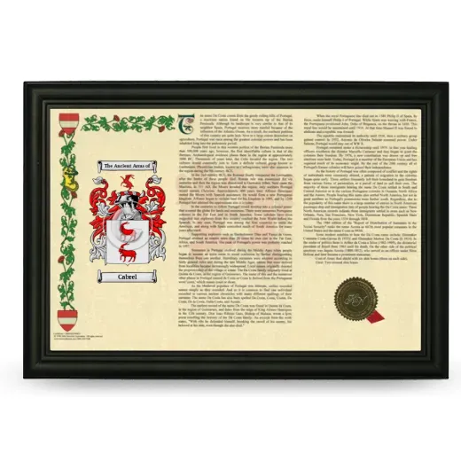 Cabrel Armorial Landscape Framed - Black