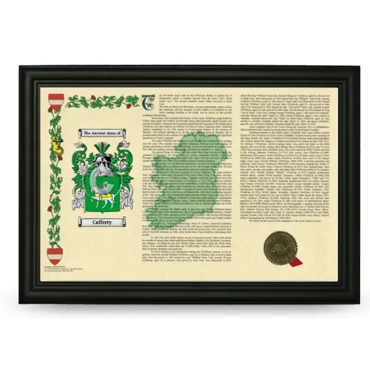 Cafferty Armorial Landscape Framed - Black